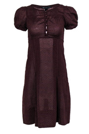 Current Boutique-Marc by Marc Jacobs - Burgundy Cap Sleeve Cotton A-Line Dress Sz 0