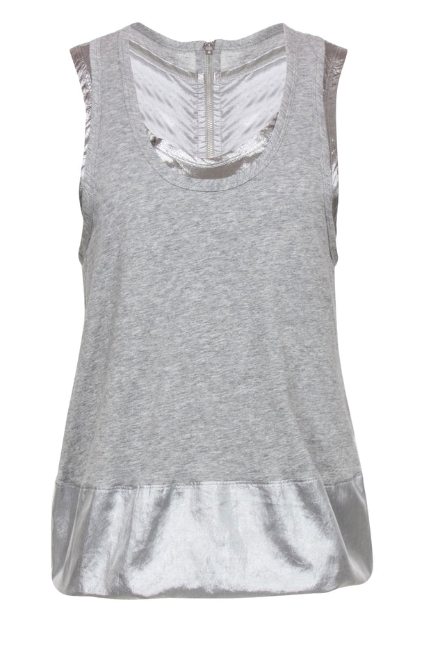 Current Boutique-Marc by Marc Jacobs - Gray Cotton Scoop Neck Tank w/ Satin Hem Sz S