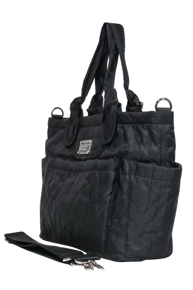 Current Boutique-Marc by Marc Jacobs - Large Black Logo Quilted Tote w/ Shoulder Strap