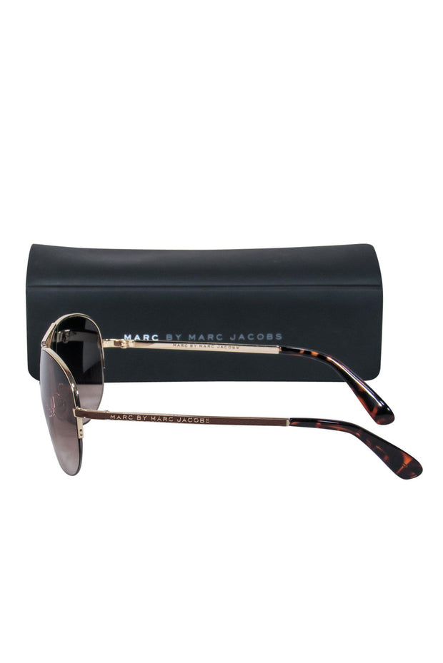 Current Boutique-Marc by Marc Jacobs - Light Gold Aviator Sunglasses