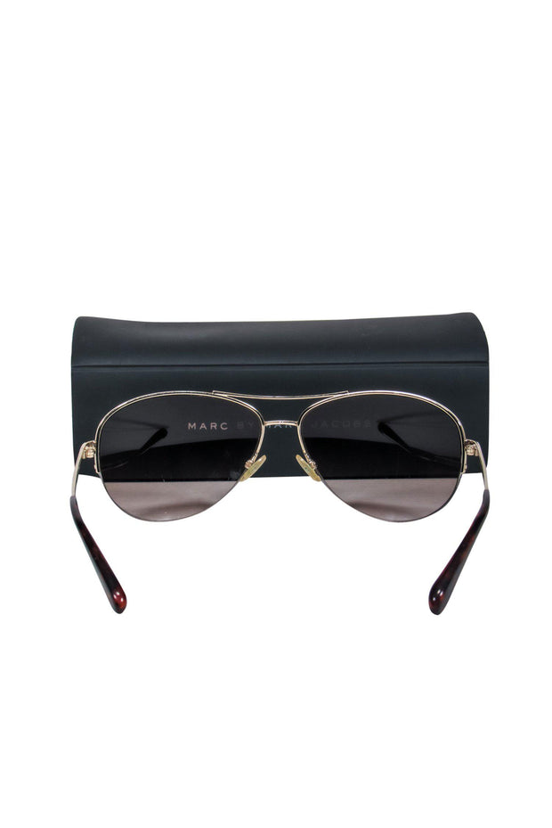 Current Boutique-Marc by Marc Jacobs - Light Gold Aviator Sunglasses