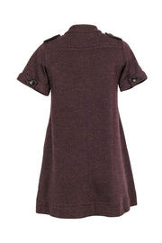 Current Boutique-Marc by Marc Jacobs - Maroon Wool Shift Dress w/ Buttons Sz XS