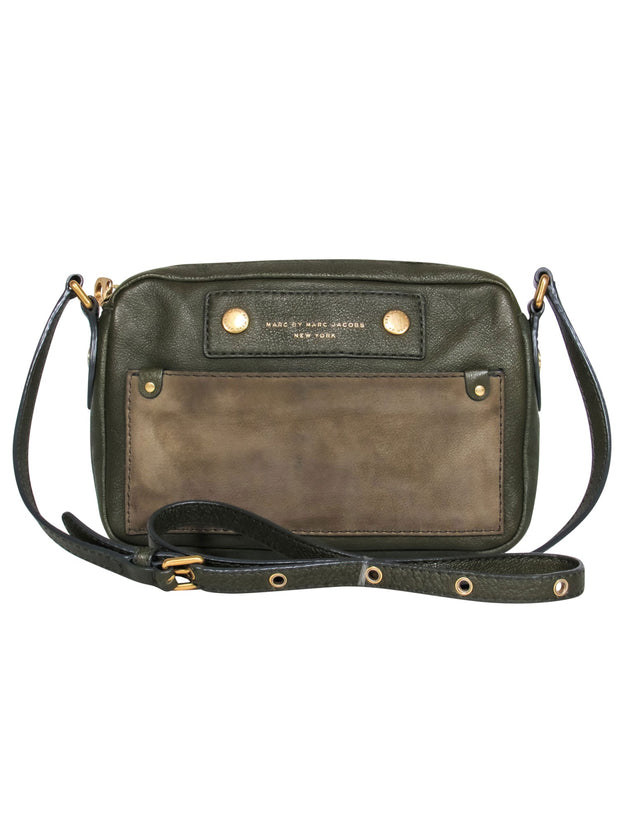 Current Boutique-Marc by Marc Jacobs – Olive Green w/ Suede Front Crossbody Bag