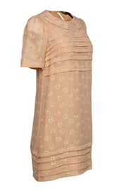 Current Boutique-Marc by Marc Jacobs - Peachy Tan & Gold Polka Dots Collared Dress Sz 2