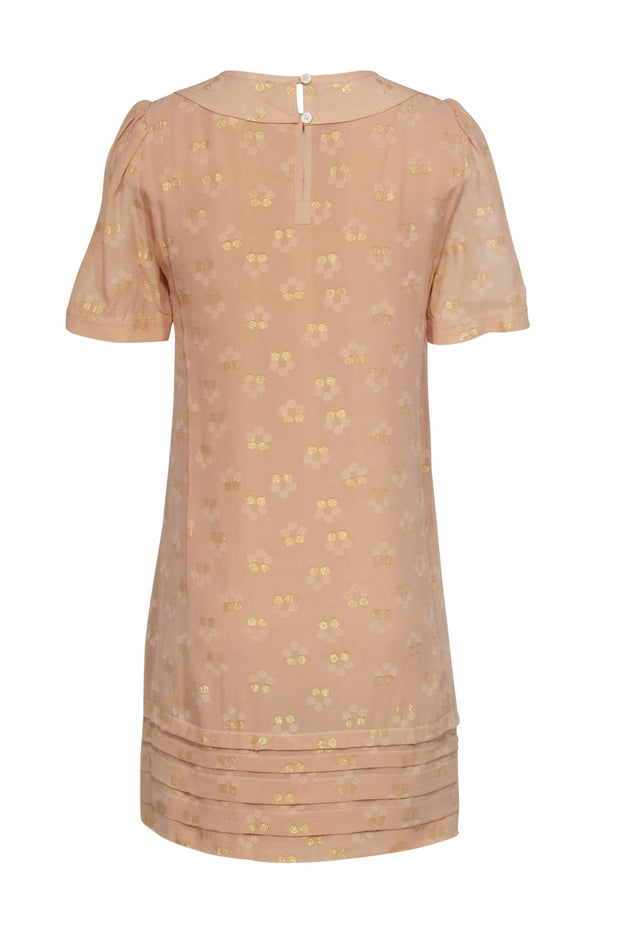 Current Boutique-Marc by Marc Jacobs - Peachy Tan & Gold Polka Dots Collared Dress Sz 2