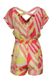 Current Boutique-Marc by Marc Jacobs - Pink & Yellow Printed Silk Blend Romper Sz XS