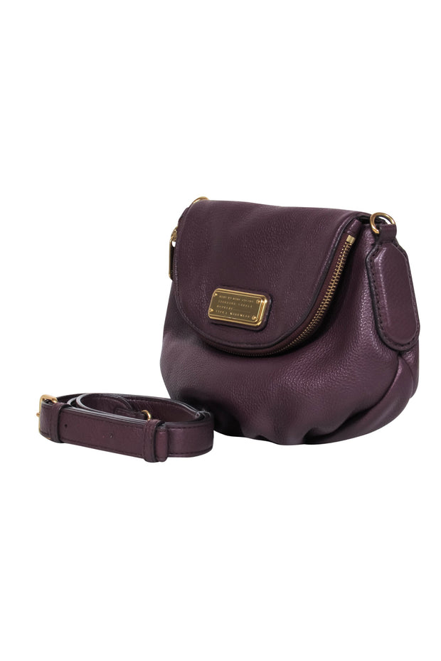 Current Boutique-Marc by Marc Jacobs - Plum Pebbled Leather Saddle Bag