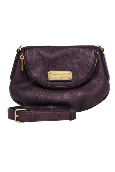 Current Boutique-Marc by Marc Jacobs - Plum Pebbled Leather Saddle Bag