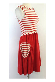 Current Boutique-Marc by Marc Jacobs - Red & Cream Striped Cotton Dress Sz XS