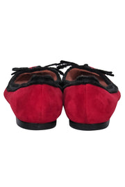 Current Boutique-Marc by Marc Jacobs - Red Suede Pointed Toe Flats w/ Black Trim & Bow Sz 9