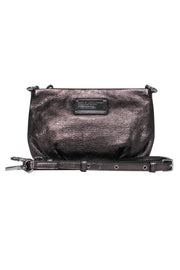 Current Boutique-Marc by Marc Jacobs - Silver Textured Leather Crossbody Bag w/ Adjustable Strap