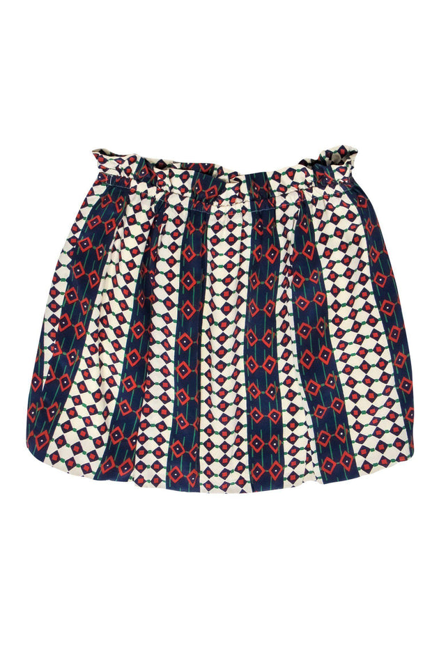 Current Boutique-Marc by Marc Jacobs - White & Navy Striped & Geometric Print Bubble Skirt Sz 4