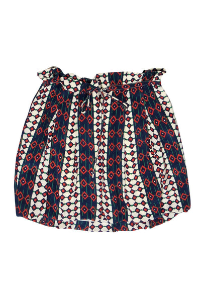 Current Boutique-Marc by Marc Jacobs - White & Navy Striped & Geometric Print Bubble Skirt Sz 4