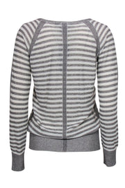 Current Boutique-Marc by Marc Jacobs - White & Silver Striped Sweater Sz S