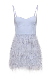 Current Boutique-Marciano by Guess - Dusty Blue Feathered Mini Dress Sz XS