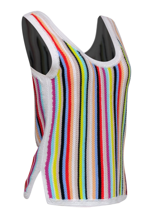 Current Boutique-Marie Oliver - Crochet Rainbow Striped Tank Sz M