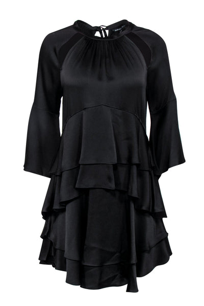 Current Boutique-Marissa Webb - Black Ruffle Tiered Dress w/ Cutouts Sz M