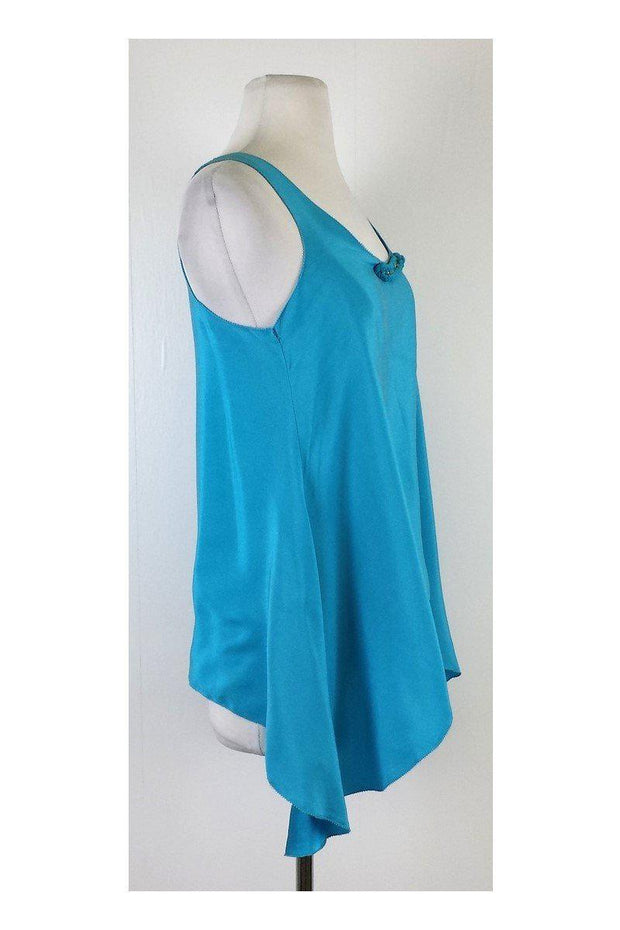 Current Boutique-Mark & James by Badgley Mischka - Aqua Embellished Silk Tank Sz XS