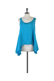 Current Boutique-Mark & James by Badgley Mischka - Aqua Embellished Silk Tank Sz XS