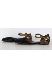 Current Boutique-Marni - Black & Olive Satin Flats Sz 6.5