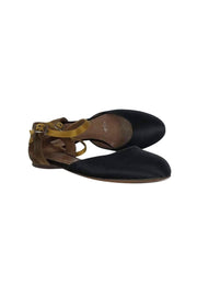 Current Boutique-Marni - Black & Olive Satin Flats Sz 6.5