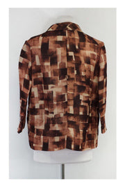 Current Boutique-Marni - Brown & Tan Print Silk & Linen Jacket Sz 2