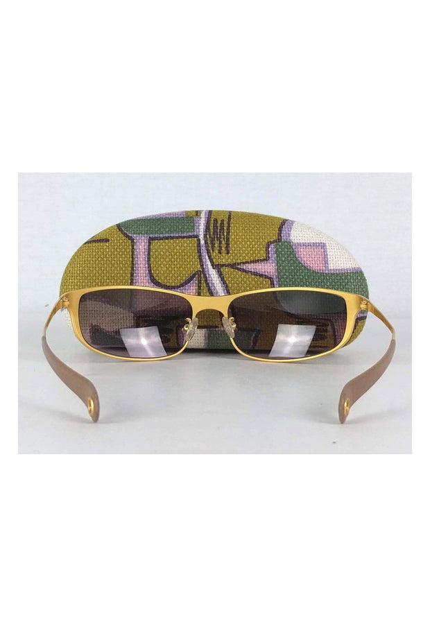 Current Boutique-Marni - Gold Rectangular Frame Sunglasses