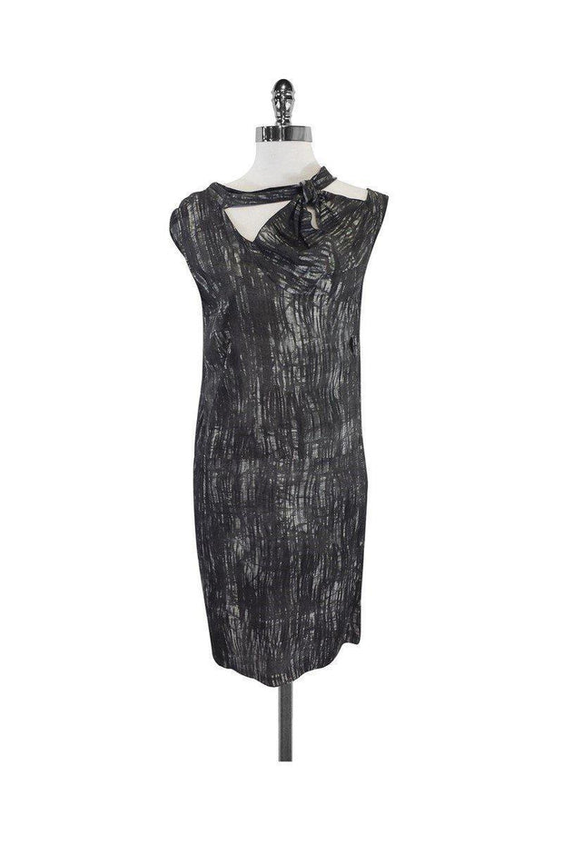 Current Boutique-Marni - Grey & White Print Sleeveless Dress Sz 4