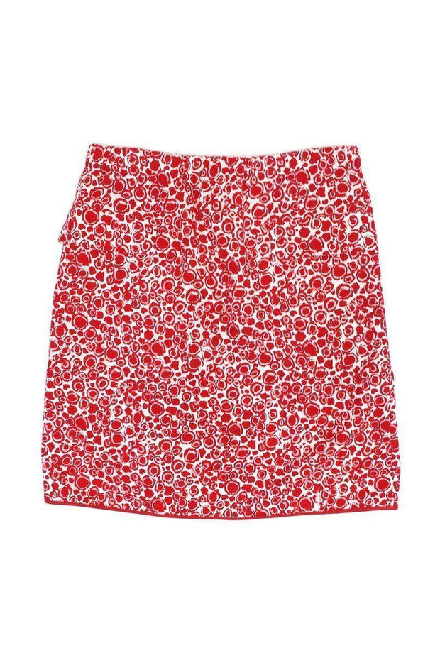 Current Boutique-Marni - Red & White Print Cotton Skirt Sz 4