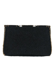 Current Boutique-Mary Frances - Black Beaded Wolf Print Crossbody