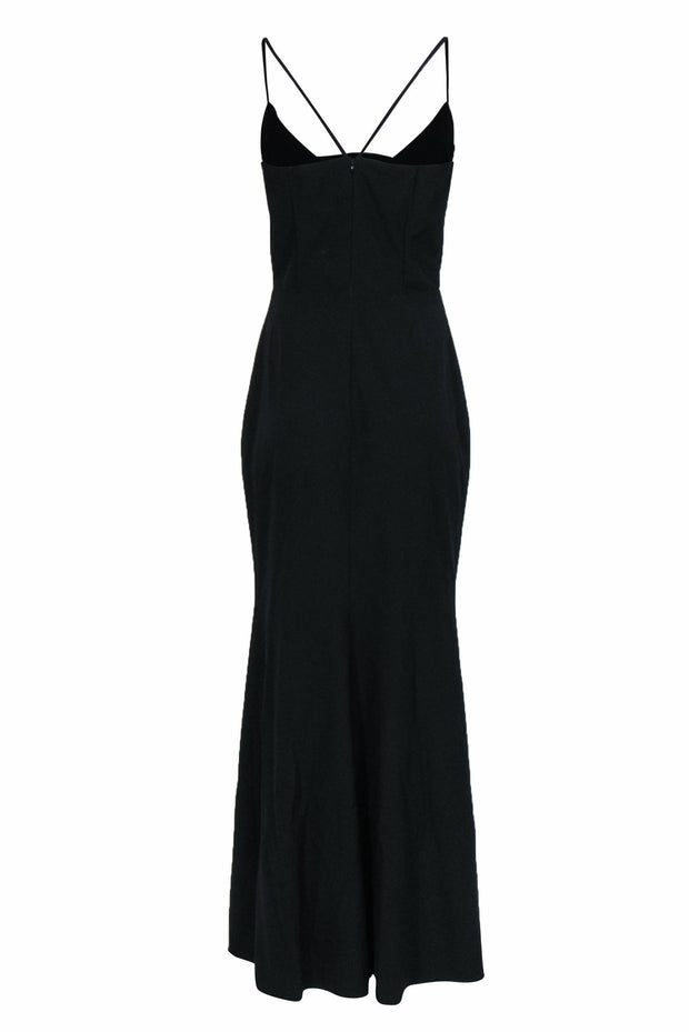 Current Boutique-Mason - Black Formal Maxi Dress w/ Front Cutout Sz 8