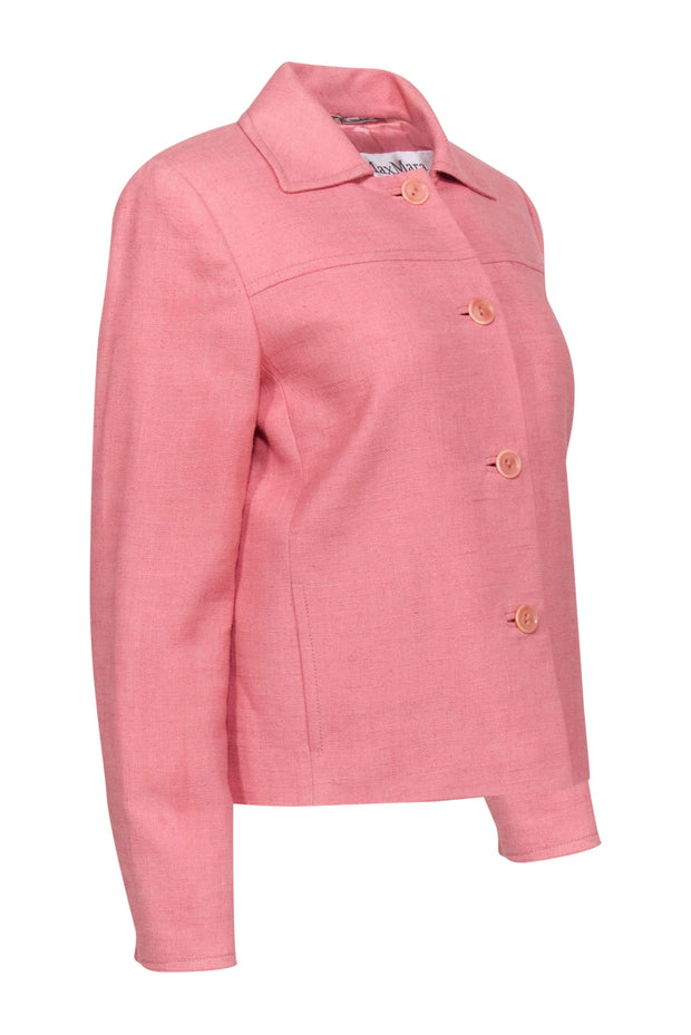 Current Boutique-Max Mara - Baby Pink Button-Up Jacket Sz 8