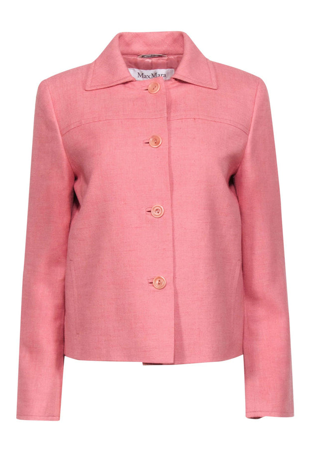 Current Boutique-Max Mara - Baby Pink Button-Up Jacket Sz 8