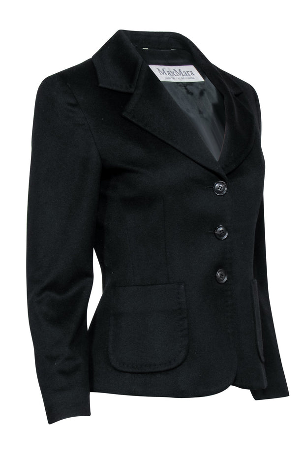 Current Boutique-Max Mara - Black Cashmere Blazer Sz 6