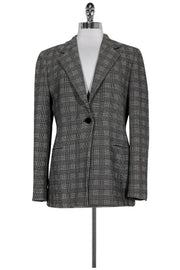 Current Boutique-Max Mara - Black & Cream Plaid Blazer Sz 10