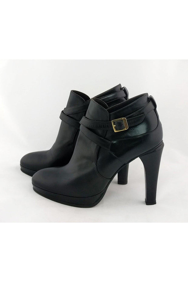 Current Boutique-Max Mara - Black Leather Booties Sz 9.5