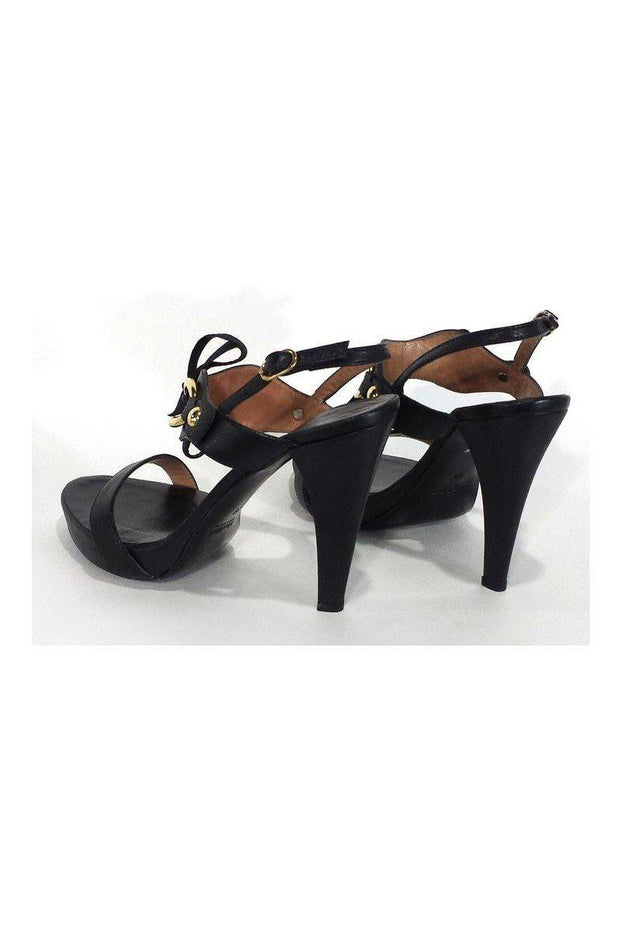 Current Boutique-Max Mara - Black Leather Tie Front Heels Sz 9