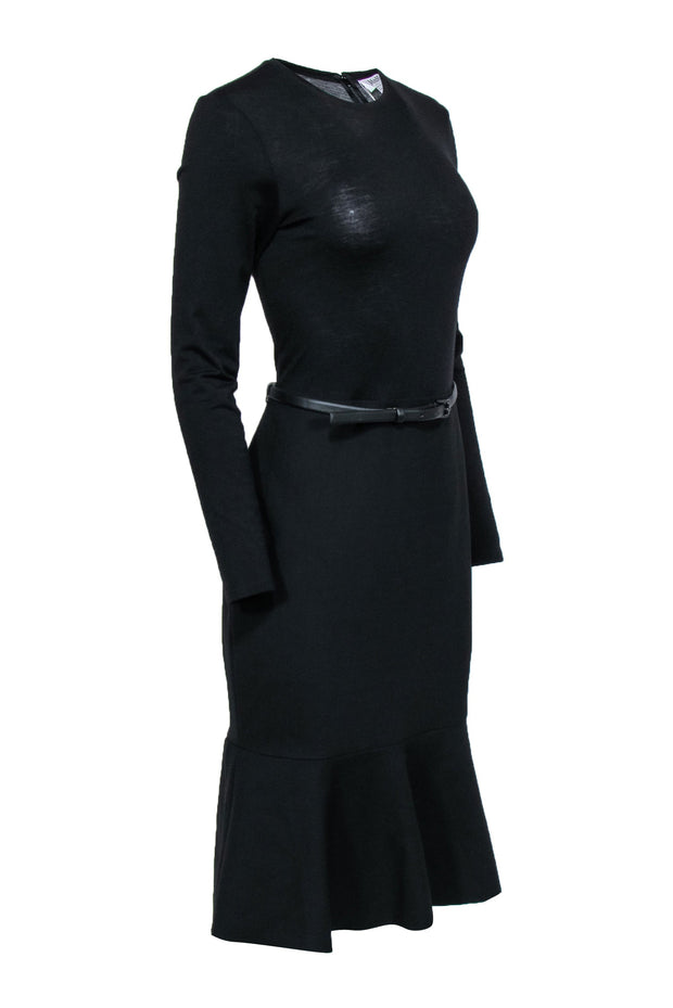 Current Boutique-Max Mara - Black Long Sleeve Dress w/ Belt Sz 12