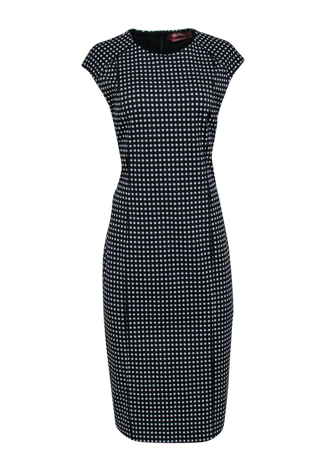 Current Boutique-Max Mara - Black & White Polka Dot Cap Sleeve Jersey Dress Sz L