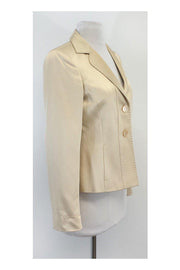 Current Boutique-Max Mara - Cream Striped Cotton Blend Blazer Sz 6