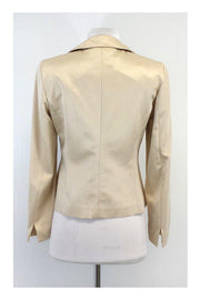 Current Boutique-Max Mara - Cream Striped Cotton Blend Blazer Sz 6