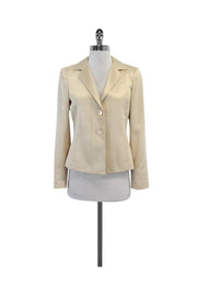 Current Boutique-Max Mara - Cream Striped Cotton Blend Blazer Sz 6