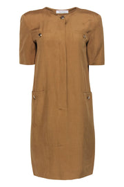 Current Boutique-Max Mara - Light Brown Silk & Linen Shift Dress Sz 8