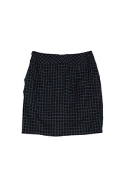 Current Boutique-Max Mara - Navy & Grey Plaid Skirt Sz 6