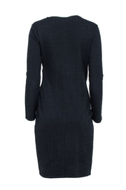 Current Boutique-Max Mara - Navy Long Sleeve Wrap Bodice Dress Sz M