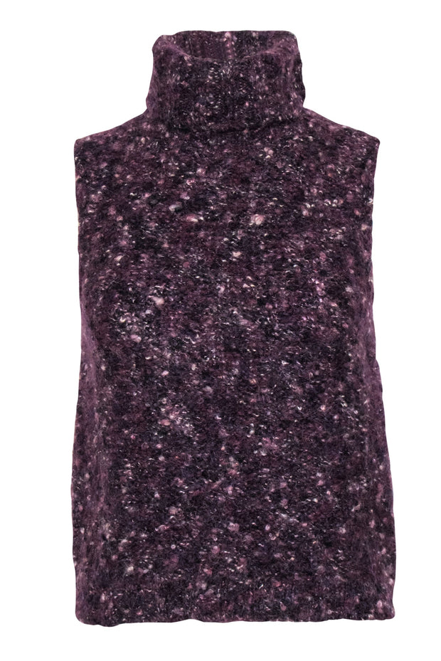 Current Boutique-Max Mara – Purple Marbled Knit Cropped Turtleneck Top Sz M