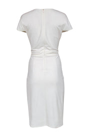 Current Boutique-Max Mara - White Cap Sleeve Pleated "Feluca" Sheath Dress Sz 14