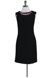 Current Boutique-McGinn - Black Shift w/ Jeweled Neck Dress Sz 4