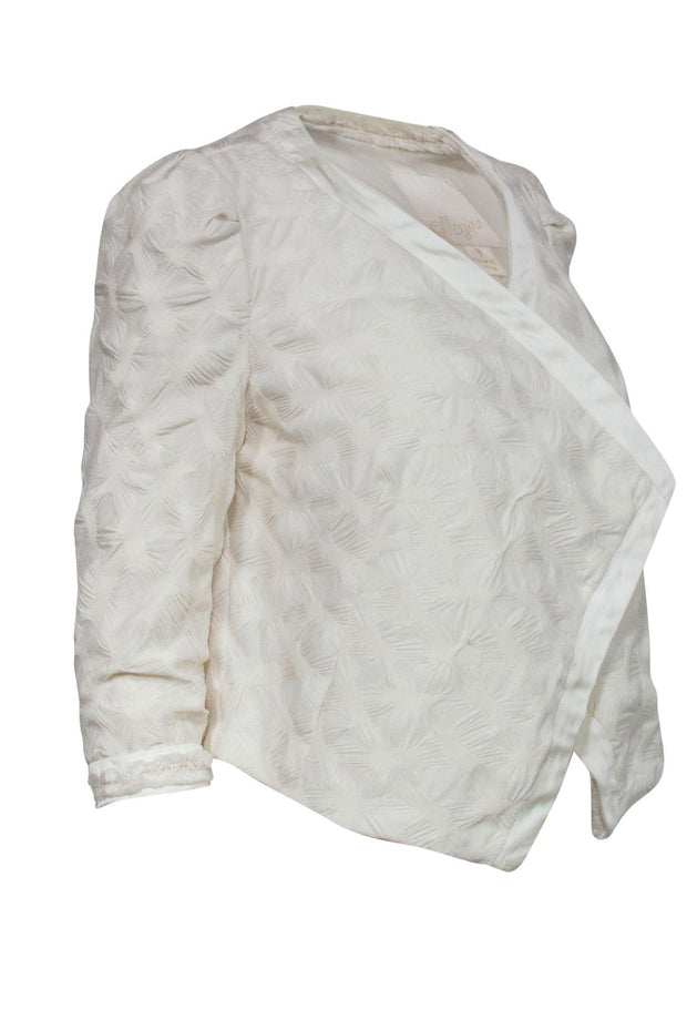 Current Boutique-McGinn - White Swirled Textured Draped Jacket Sz S