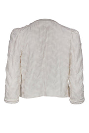 Current Boutique-McGinn - White Swirled Textured Draped Jacket Sz S